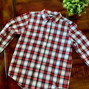 New!🎄Holiday dress shirt boys L 10 12 red plaid